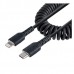 Usb C To Lightning Cable - 50cmcabl (20in) Coiled Cable Black