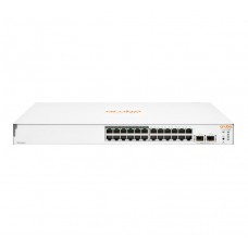 HPE Networking Instant On 1830 24G 12p Class4 PoE 2SFP 195W Switch - Interruptor - inteligente - 12 x 10/100/1000 + 12 x 10/100/1000 (PoE+) + 2 x Gigabit SFP - desktop, montável em trilho - PoE+ (195 W)
