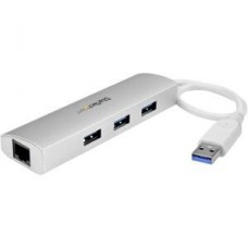 StarTech.com 3-Port USB 3.0 Hub with Gigabit Ethernet - Up to 5Gbps - Portable USB Port Expander with Built-in Cable (ST3300G3UA) - Hub - 3 x SuperSpeed USB 3.0 + 1 x 10/100/1000 StarTech.com 3-Port USB 3.0 Hub with Gigabit Ethernet - Up to 5Gbps - Portable USB Port Expander with Built-in Cable (ST3300G3UA) - Hub - 3 x SuperSpeed USB 3.0 + 1 x 10/100/1000