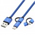 Cabo/Adaptador Coolbox COO-CAB-U2MC-BL - USB-C para Micro-USB, 1m, Azul