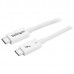 Cabo Startech Thunderbolt TBLT34MM50CW, USB-C para USB-C, 0,5m, Branco Cabo Startech Thunderbolt TBLT34MM50CW, USB-C para USB-C, 0,5m, Branco