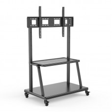 Suporte Ewent para TV móvel, 55-120 polegadas, 120kg, EW1541, ajustável em altura, com rodas e estante