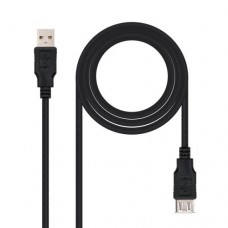 Cabo USB 2.0 Nanocable, Tipo A/M-A/H, Preto, 1,8m