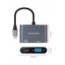 Conversor Nanocable USB-C para HDMI/VGA 4K, 15cm