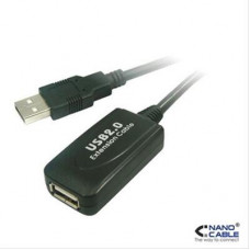 Cable Prolongador CON Amplificador USB 2.0 A/M-A/H 5.0M Negro Nanocable