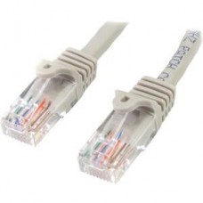 StarTech.com 0.5m Gray Cat5e / Cat 5 Snagless Ethernet Patch Cable 0.5 m - Cabo patch - RJ-45 (M) para RJ-45 (M) - 50 cm - PTNB - CAT 5e - entrançado, sem nós - cinza