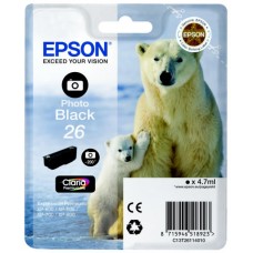 Epson Tinteiro Preto Foto Série 26 Urso Polar Tinta Claria Premium (c/alarme RF+AM)