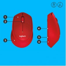 Rato Sem Fio Logitech M330 Silent Plus Vermelho, 910-004911 Rato Sem Fio Logitech M330 Silent Plus Vermelho, 910-004911