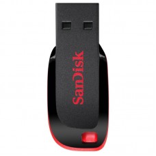 Pendrive Sandisk Cruzer Blade 64GB USB 2.0 Preto/Vermelho