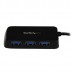 Portable 4 Port Mini USB 3.0 Hub - Black