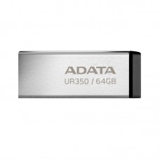 Pen Drive ADATA UR350 64GB, UR350-64G-RSR/BK, USB 3.1 Gen 1, design elegante em metal, sem tampa