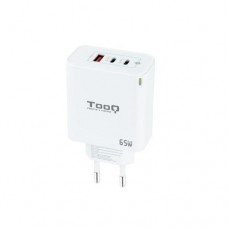 Tooq Cargador de Pared Gan 2 Usb-C/Pd + Usb-A/Qc 65w - Blanco