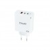 Tooq Cargador de Pared Gan 2 Usb-C/Pd + Usb-A/Qc 65w - Blanco