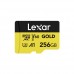 Cartão MicroSDXC Lexar Professional GOLD 256 GB UHS-II: 280 MB/s leitura, 180 MB/s escrita, V60, U3, A1