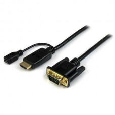StarTech.com HDMI to VGA Cable - 3 ft / 1m - 1080p - 1920 x 1200 - Active HDMI Cable - Monitor Cable - Computer Cable (HD2VGAMM3) - Cabo adaptador - HDMI, Micro-USB Tipo B (apenas alimentação) para HD-15 (VGA) macho - 1 m - preto - ativo, suporte 192