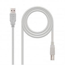 Cabo Nanocable USB 2.0 Impressora, Macho-Macho, 1,8m, Beige, 10.01.0103