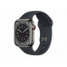 Apple Watch Series 8 (GPS + Cellular) - aço inoxidável grafite - relógio inteligente Com banda de desporto - meia noite - 32 GB - MNJJ3PO/A